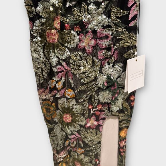 NWT Mac Duggal Floral Sequined Embroidered One Shoulder Trumpet Gown Size 2 - Picture 11 of 16